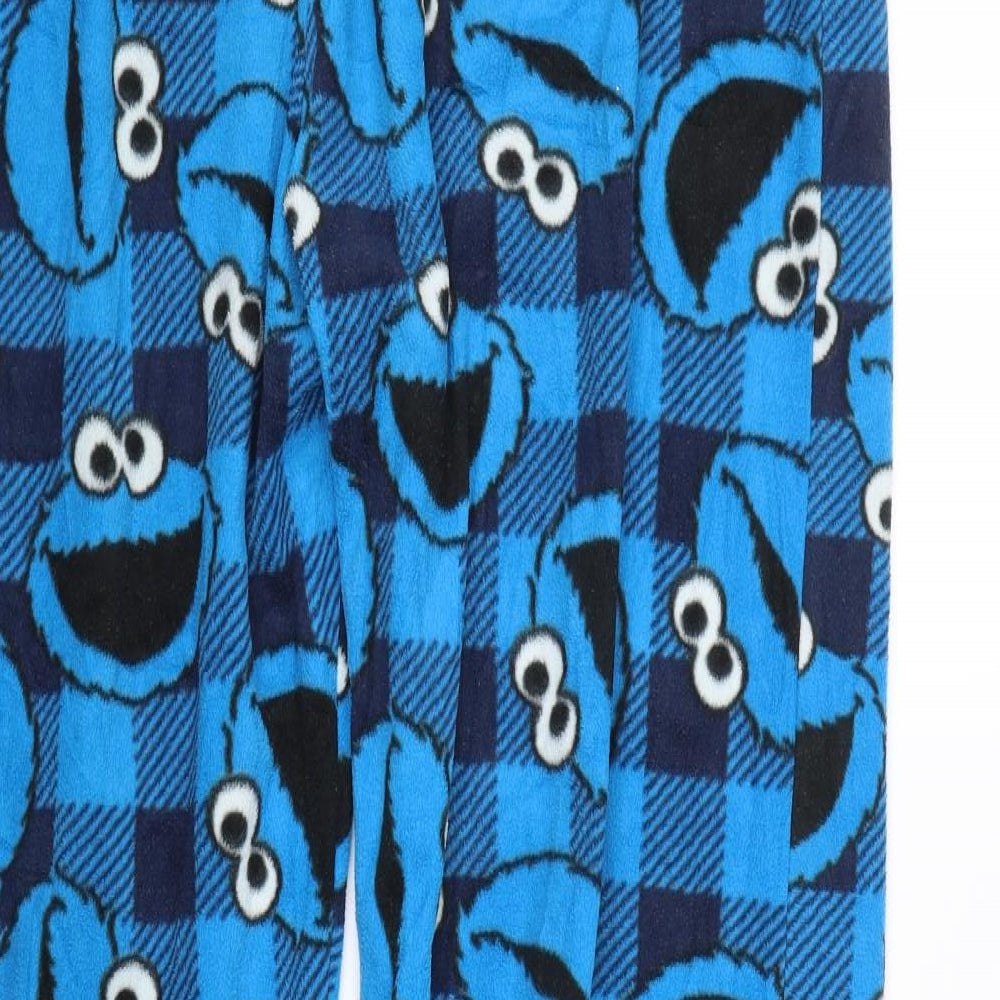 George Womens Blue Check   Pyjama Pants Size L  - Cookie Monster