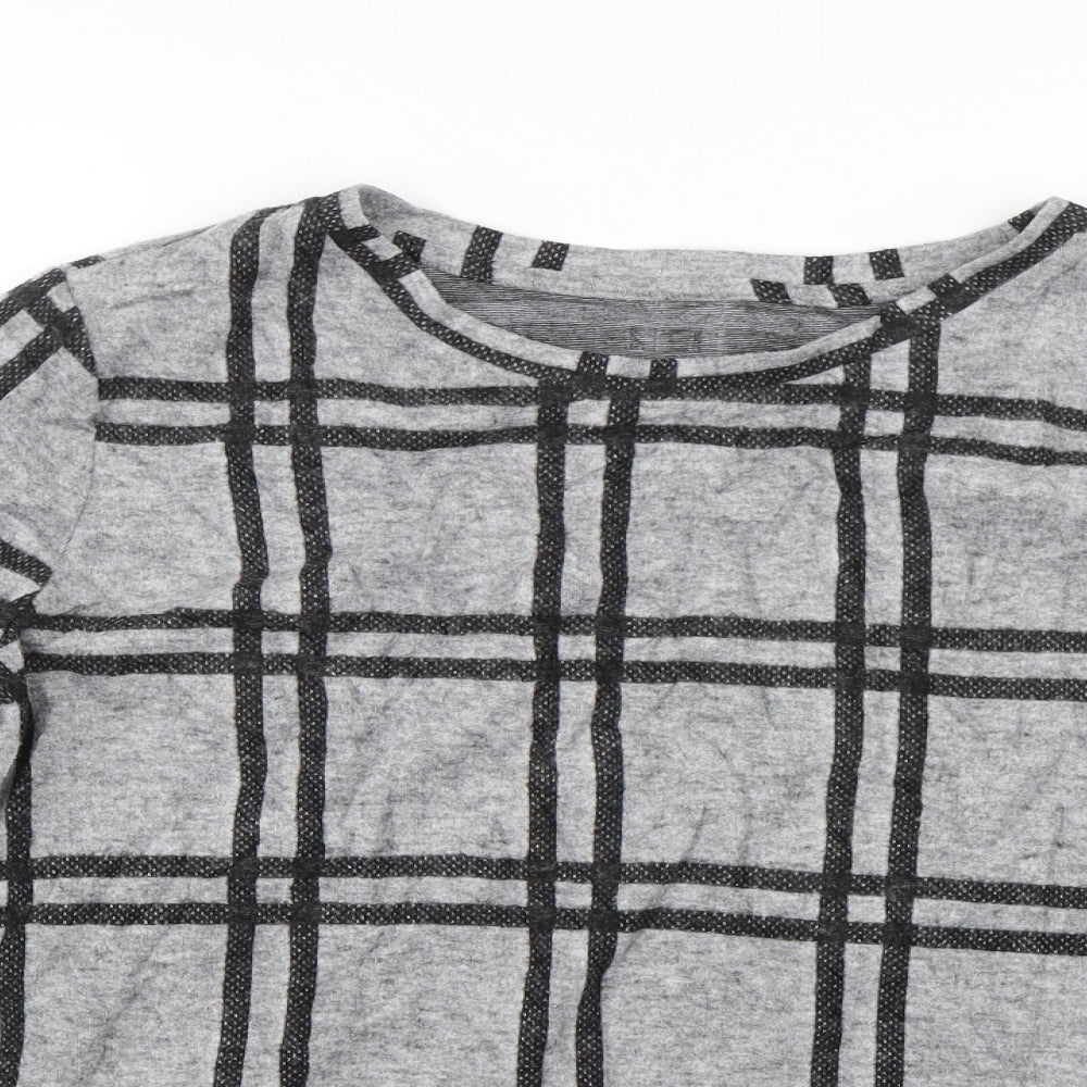 TU Womens Grey Check  Basic T-Shirt Size 20