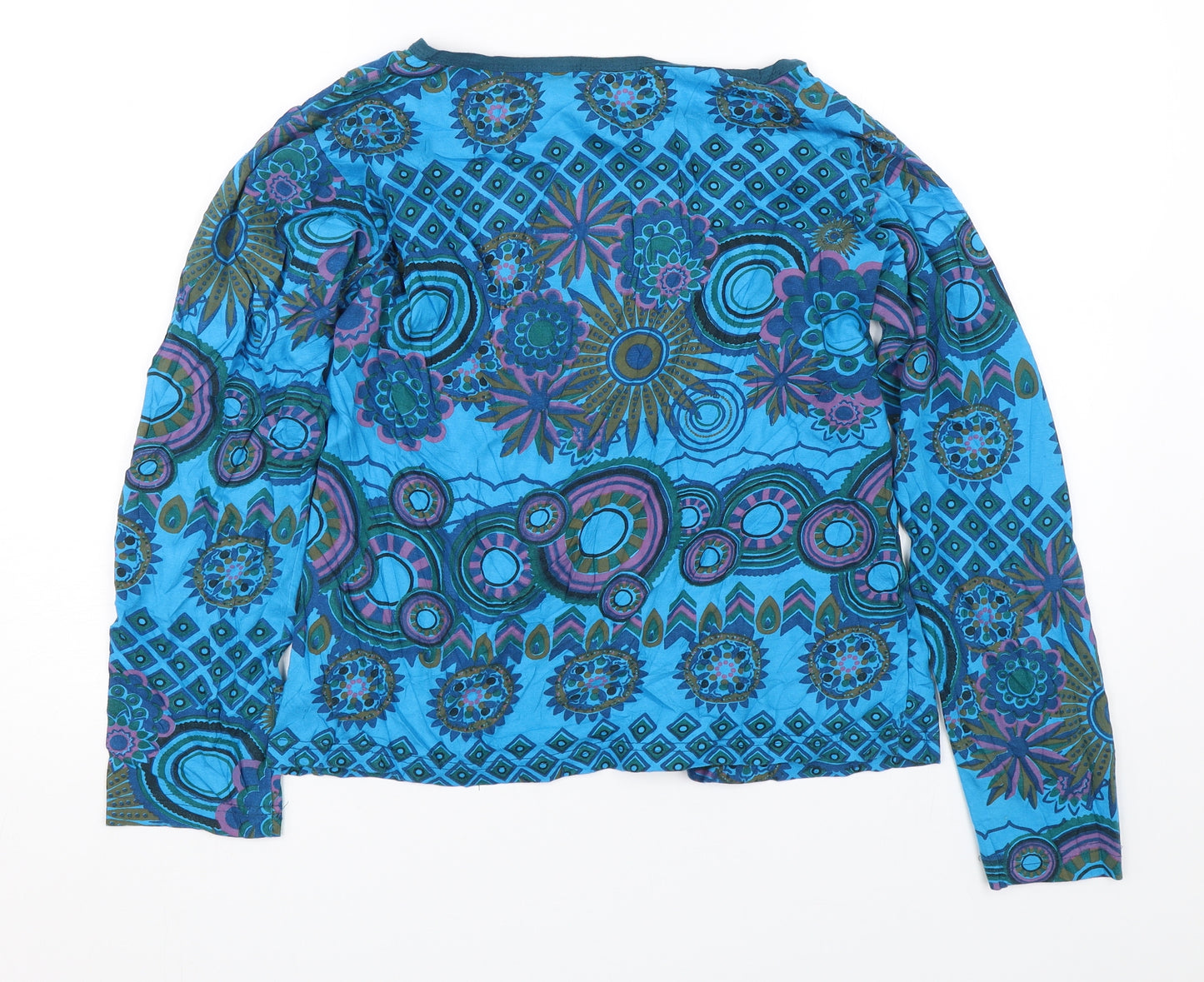 Gringo Womens Blue Floral  Basic T-Shirt Size XL