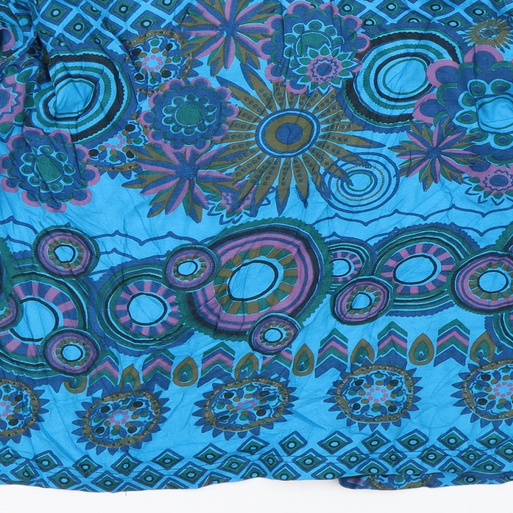 Gringo Womens Blue Floral  Basic T-Shirt Size XL