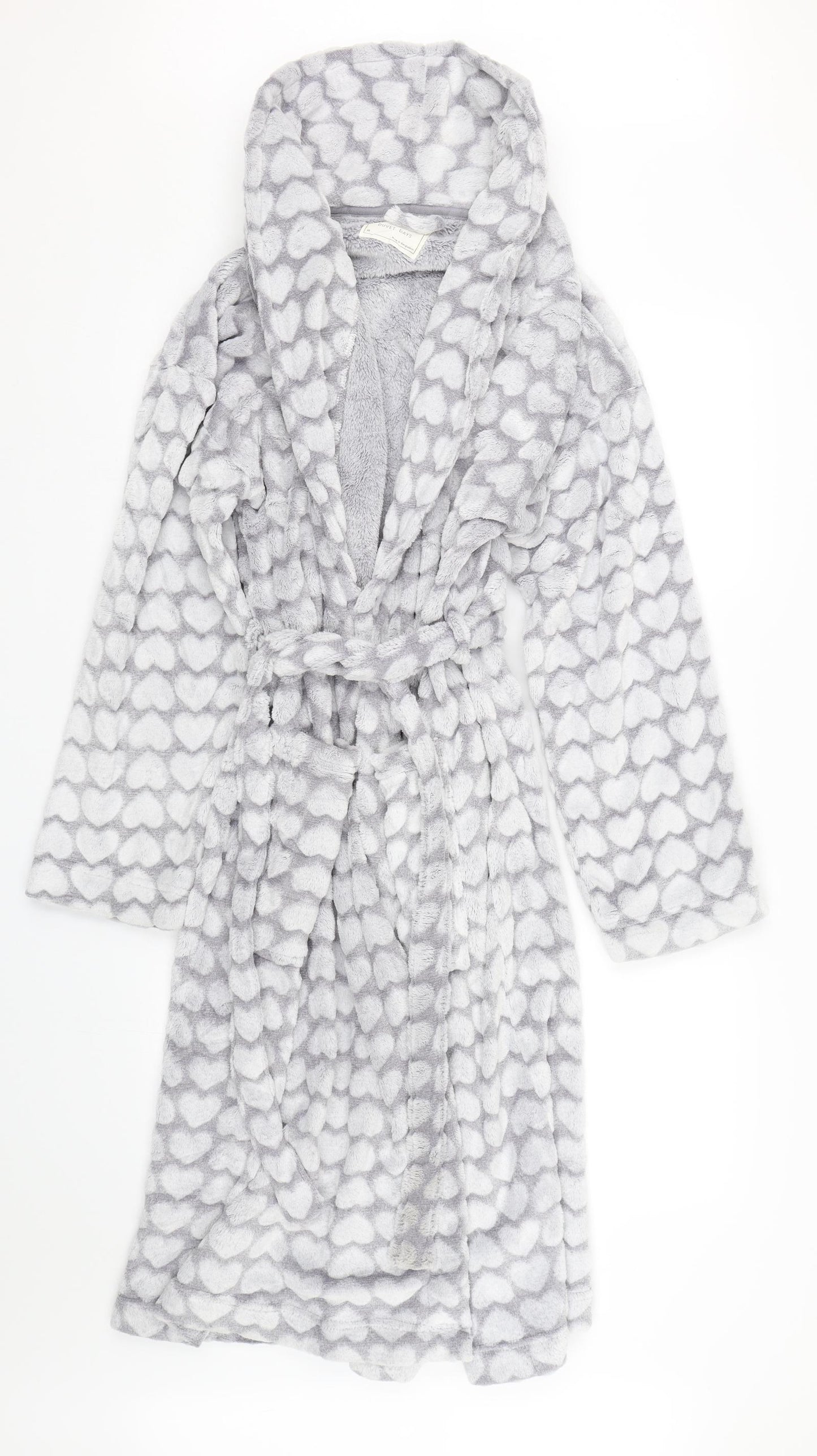 M&S Womens Grey Polka Dot   Gown Size M  - Hearts