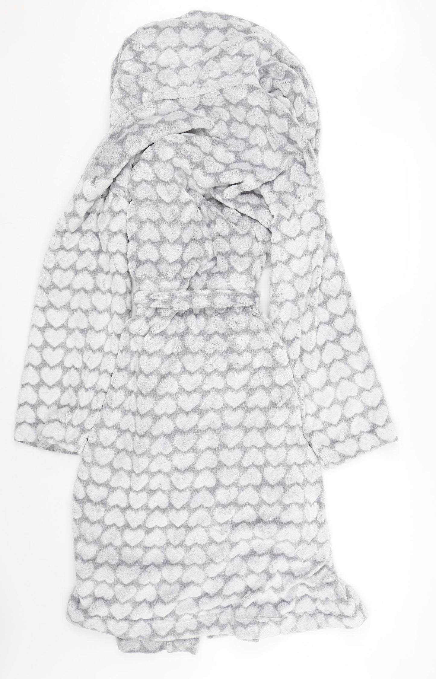 M&S Womens Grey Polka Dot   Gown Size M  - Hearts