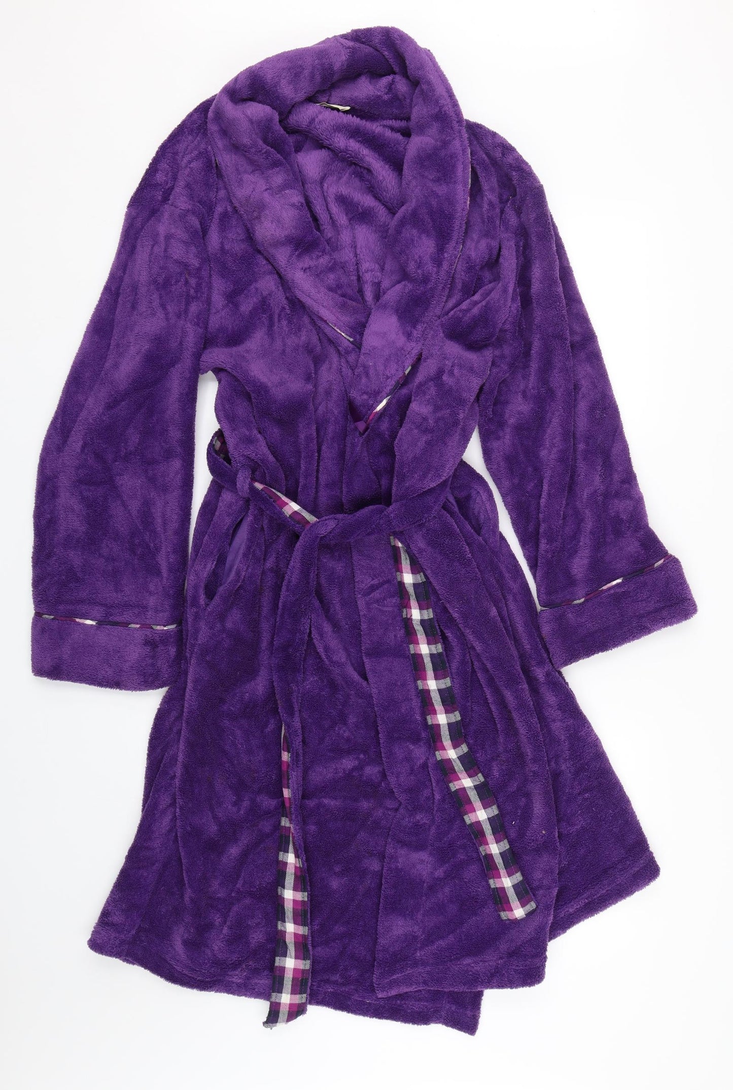 Matalan Womens Purple Check   Gown Size 12