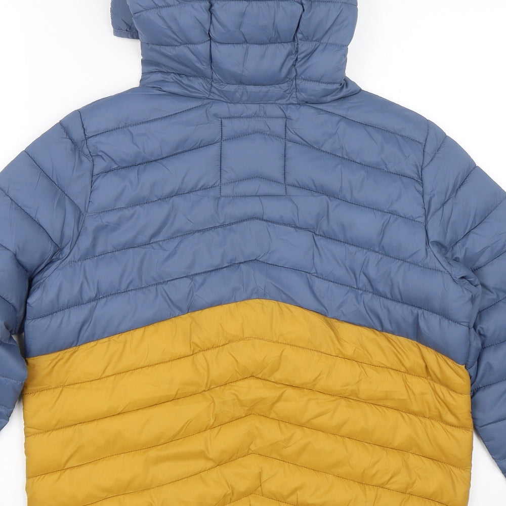 M&S Boys Blue Striped  Puffer Jacket Coat Size 11-12 Years