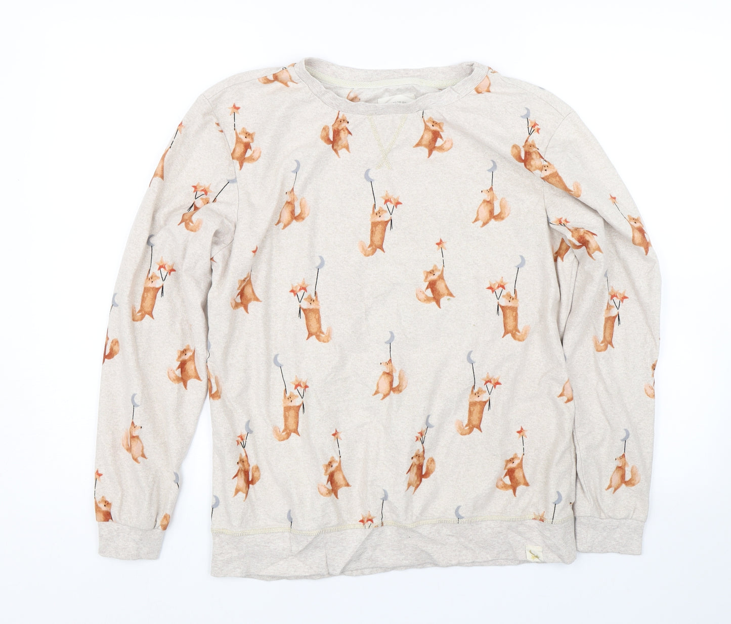 NEXT Womens Beige Animal Print  Top Pyjama Top Size 12  - Fox