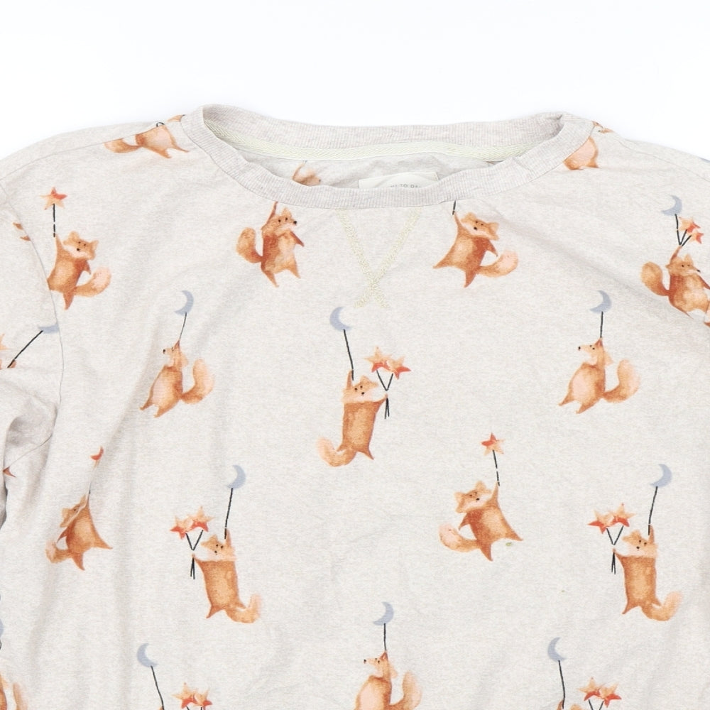 NEXT Womens Beige Animal Print  Top Pyjama Top Size 12  - Fox