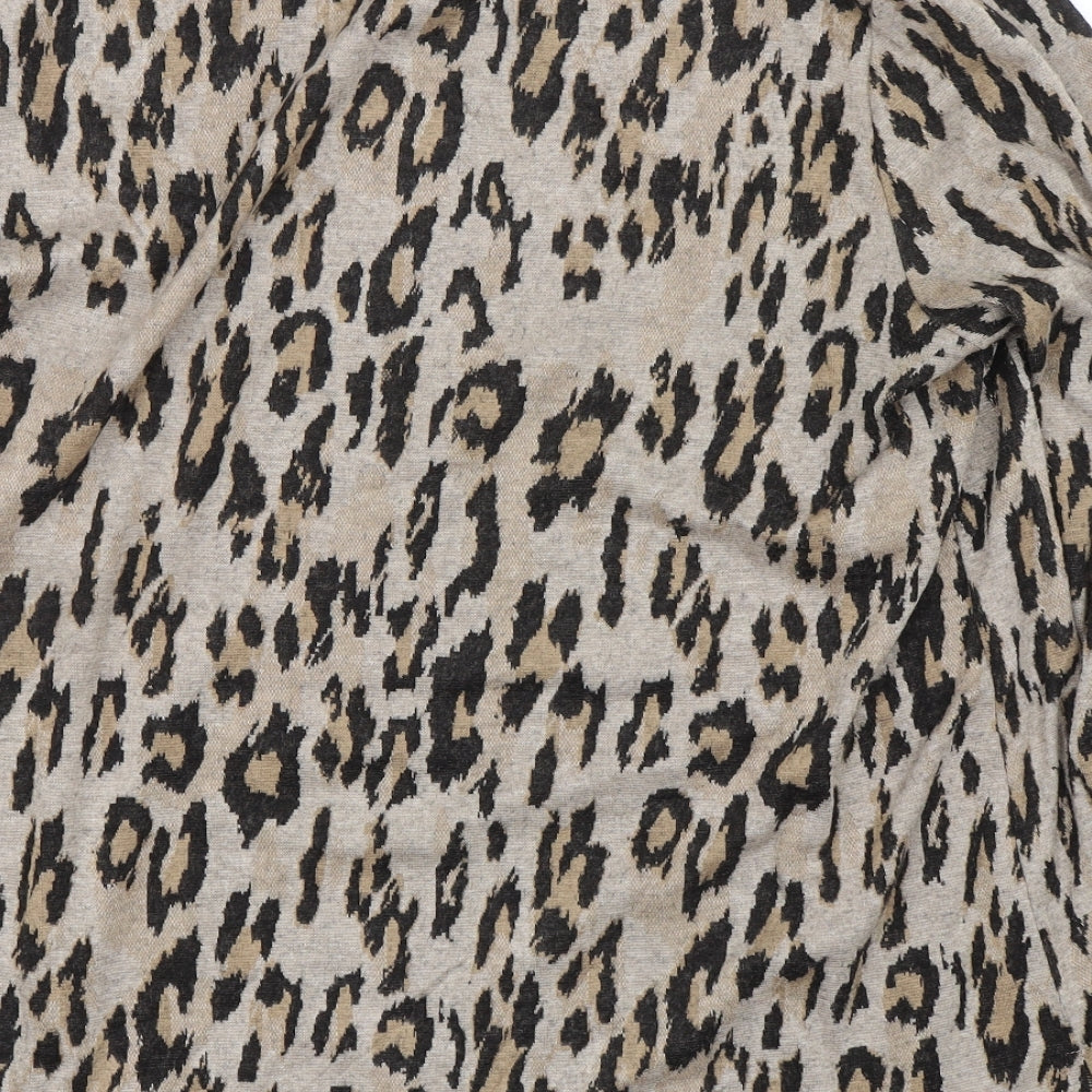 Papaya Womens Brown Animal Print  Pullover Jumper Size 16