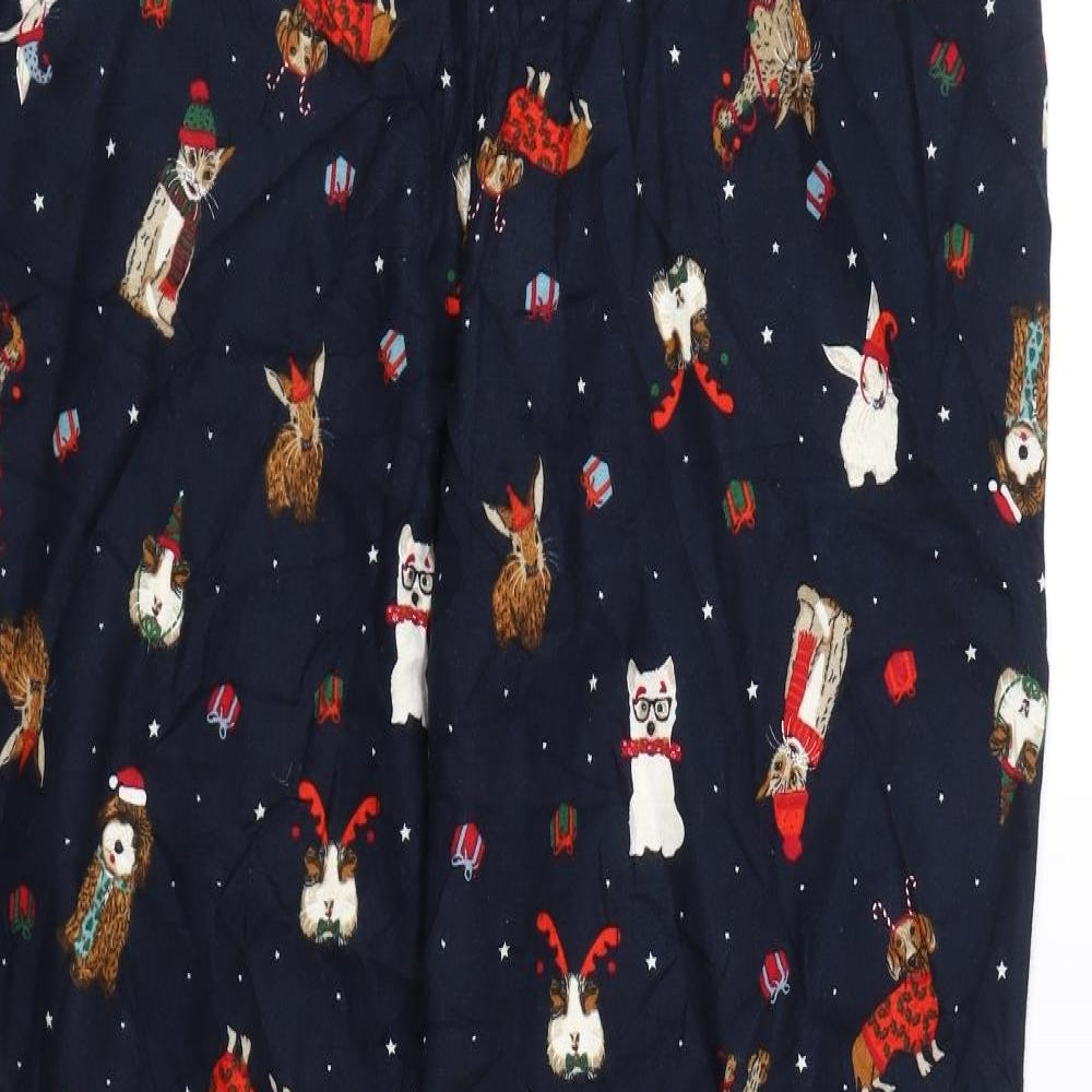 M&S Womens Blue Animal Print  Cami Pyjama Pants Size 16  - Christmas Animals