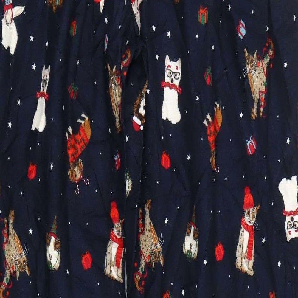 M&S Womens Blue Animal Print  Cami Pyjama Pants Size 16  - Christmas Animals