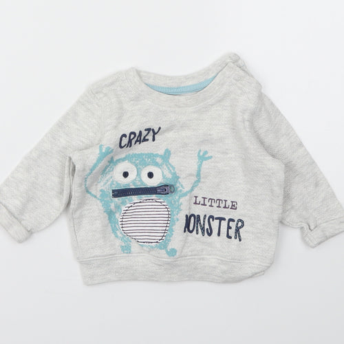 Matalan Boys Grey   Basic T-Shirt Size 3-6 Months