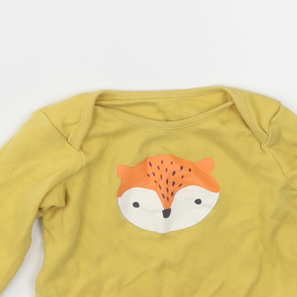 F&F Baby Yellow Animal Print  Babygrow One-Piece Size 9-12 Months