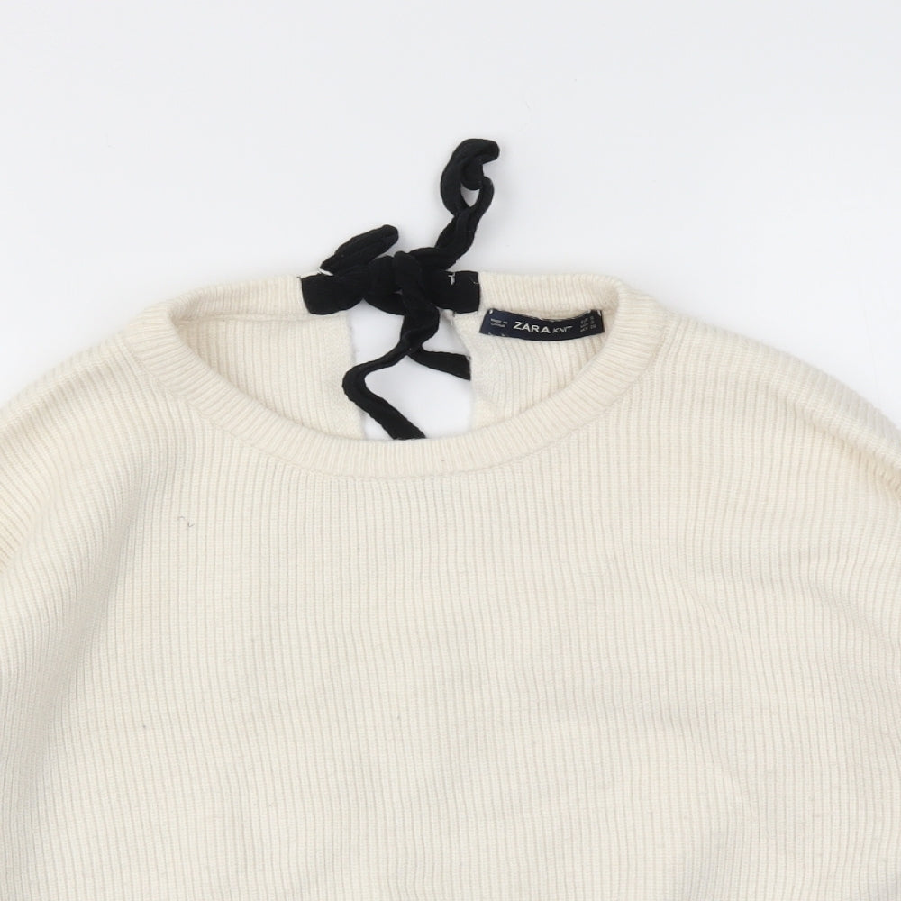 Zara Womens Ivory   Pullover Jumper Size S