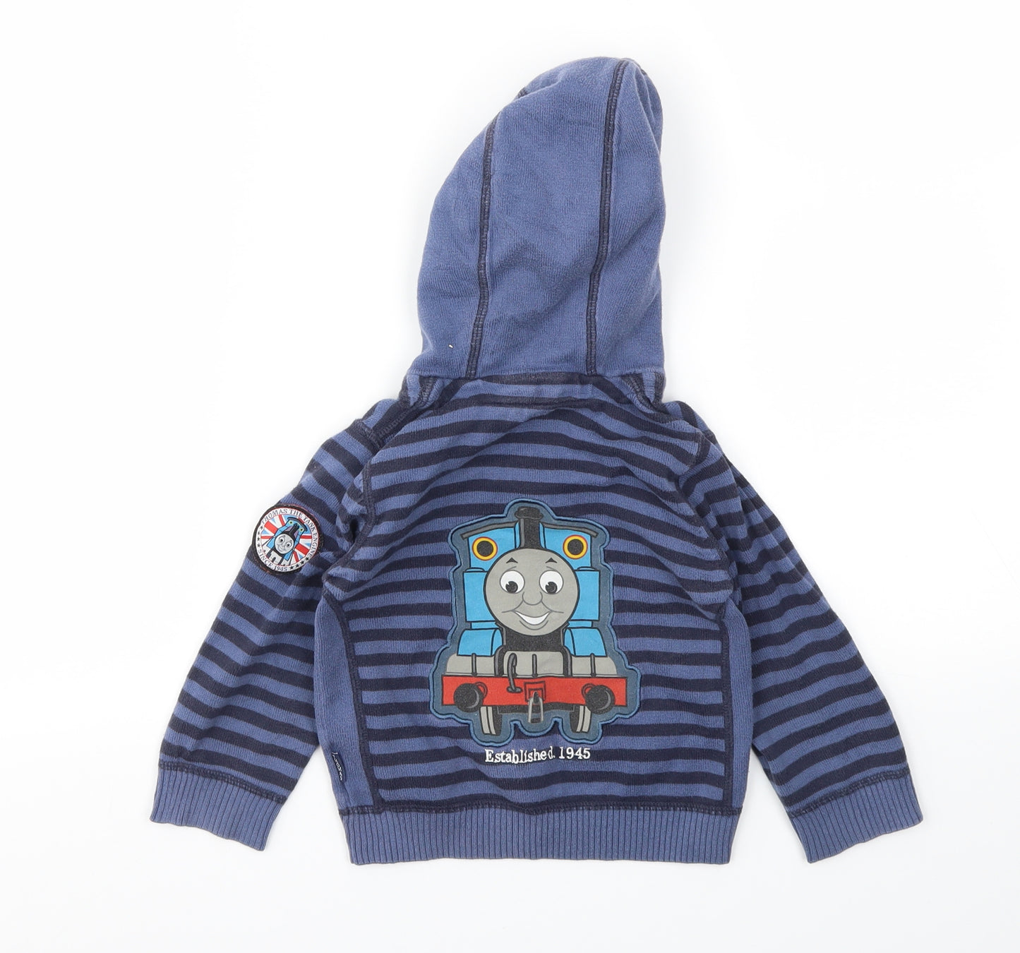 M&S Boys Blue Striped  Pullover Jumper Size 2-3 Years