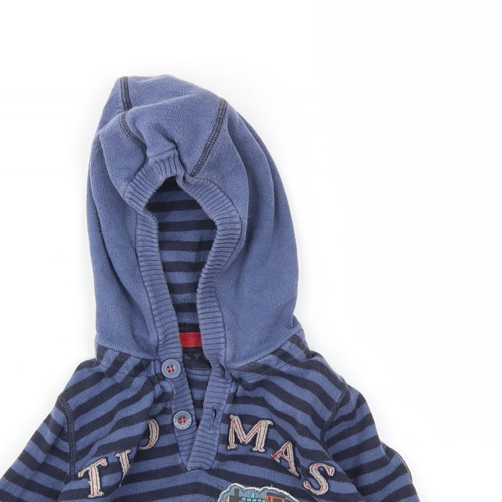 M&S Boys Blue Striped  Pullover Jumper Size 2-3 Years