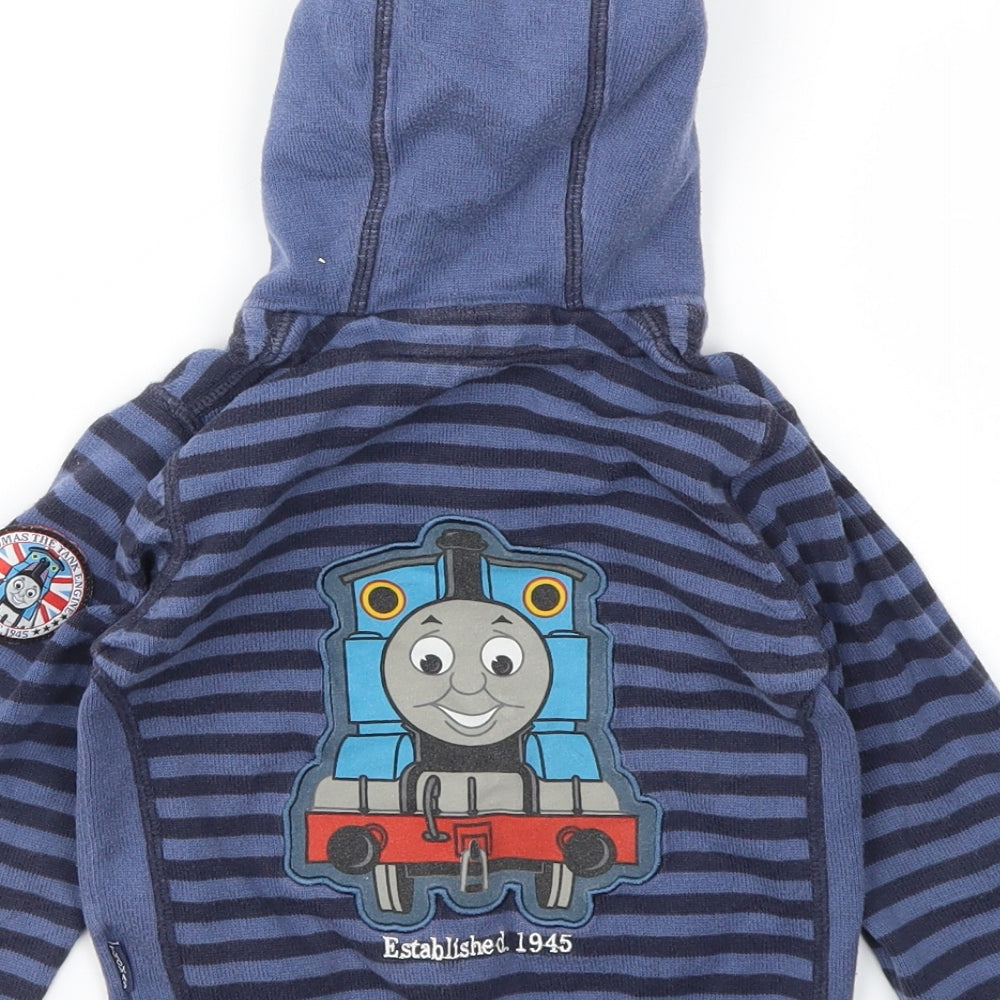 M&S Boys Blue Striped  Pullover Jumper Size 2-3 Years