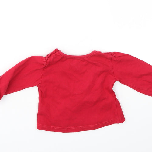 Earlydays Girls Red   Basic T-Shirt Size 0-3 Months