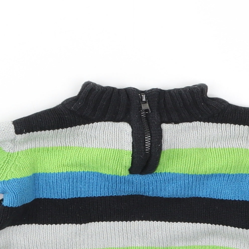 authentic boys Boys Blue Striped  Basic Coat Jacket Size 3-6 Months