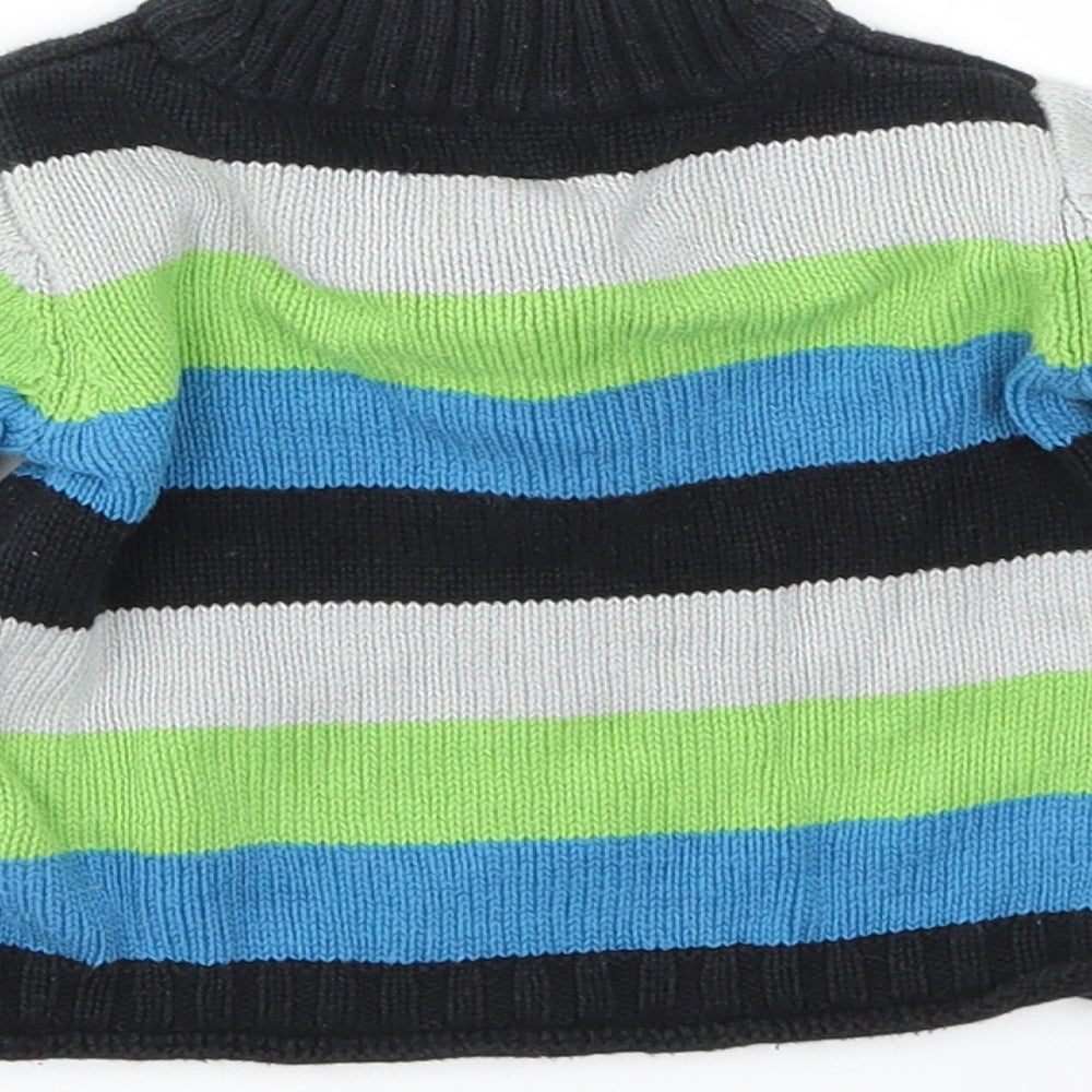 authentic boys Boys Blue Striped  Basic Coat Jacket Size 3-6 Months