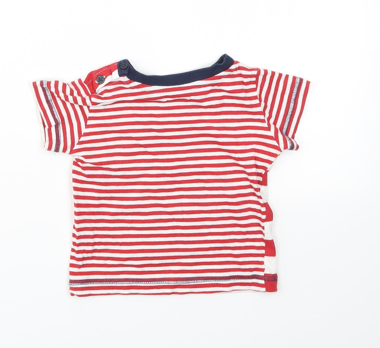 Matalan Boys Red Striped  Basic T-Shirt Size 6-9 Months