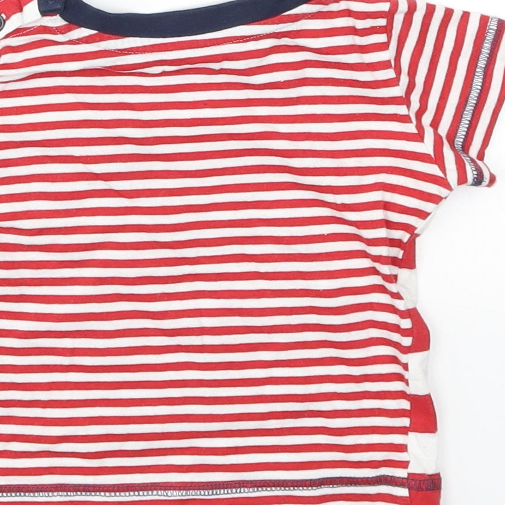 Matalan Boys Red Striped  Basic T-Shirt Size 6-9 Months