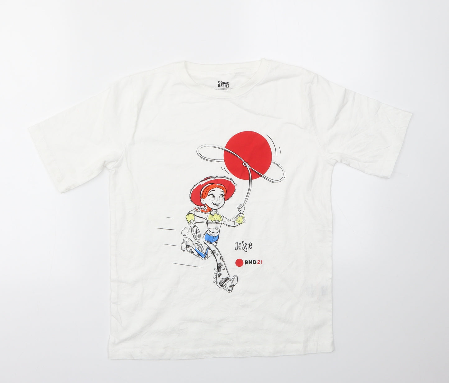 COMI RELIFE  Boys White   Basic T-Shirt Size 11-12 Years
