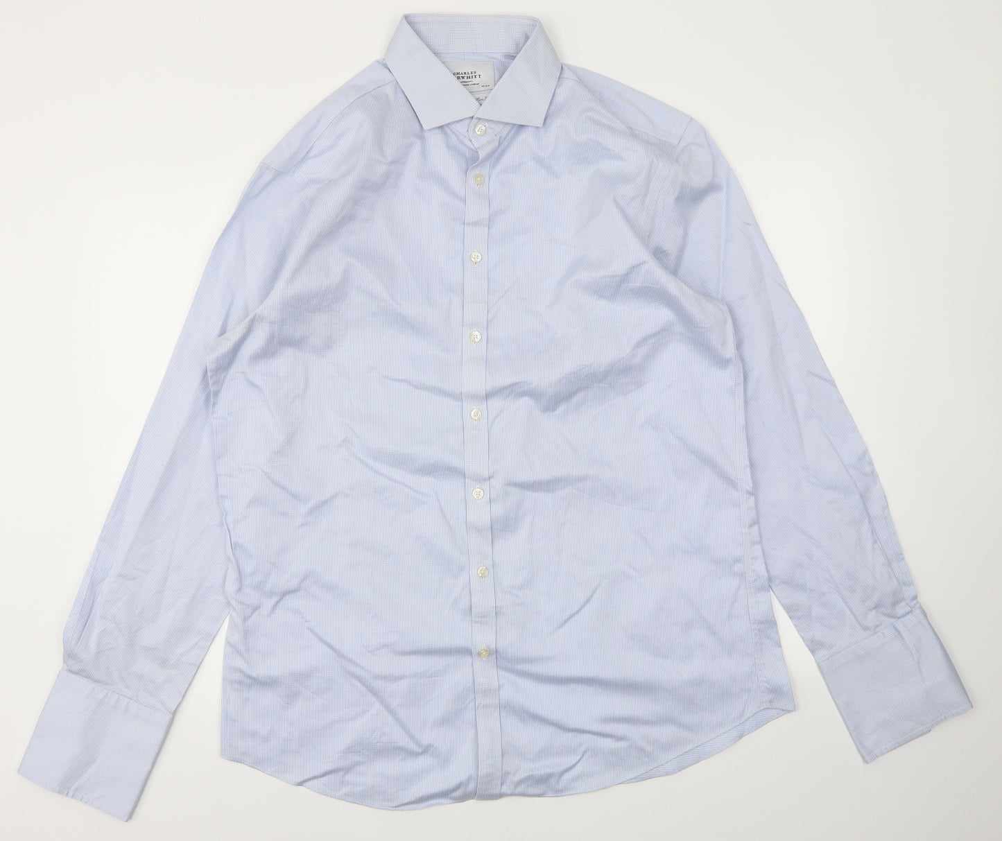 Charles Tyrwhitt Mens Blue    Dress Shirt Size 17.5