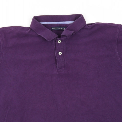 Cottonworld Womens Purple   Basic T-Shirt Size XL