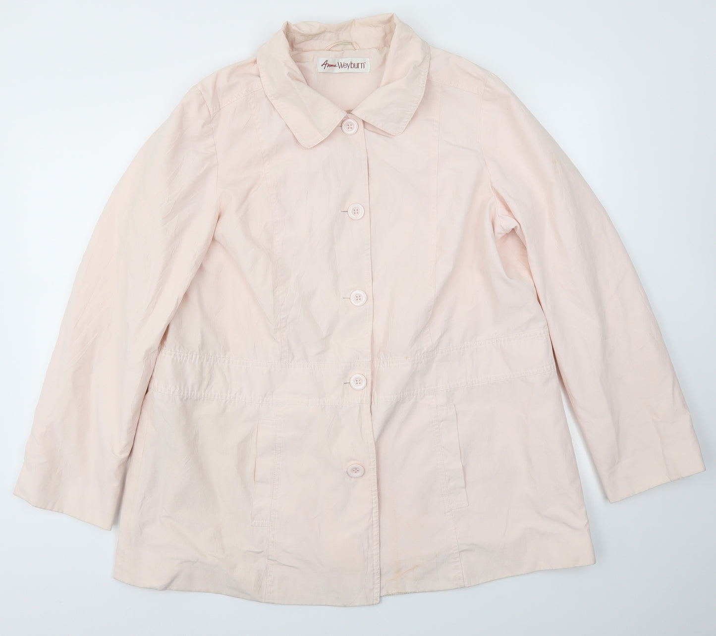 ANNE WEYBURN Womens Pink   Jacket Coat Size 18