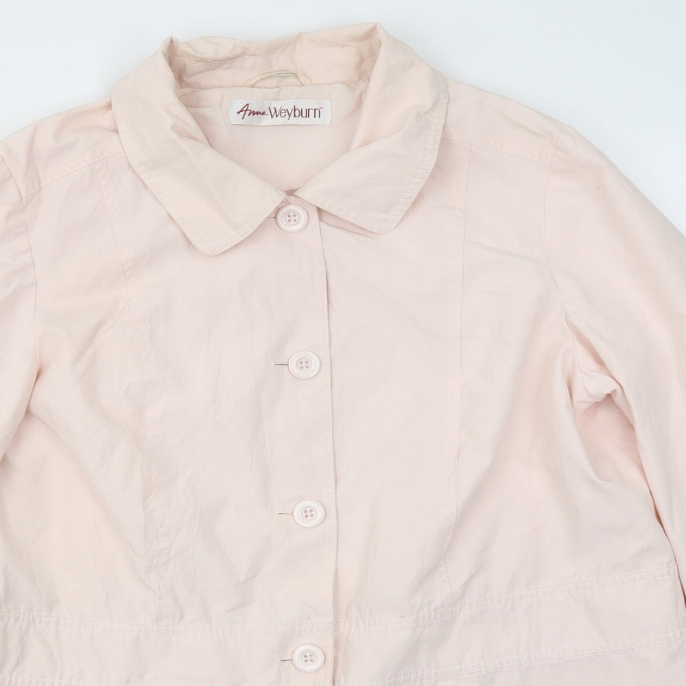 ANNE WEYBURN Womens Pink   Jacket Coat Size 18