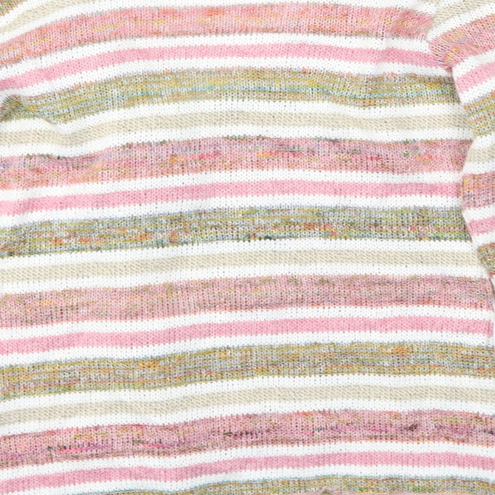 M&S Womens Multicoloured Striped  Cardigan Jumper Size 10