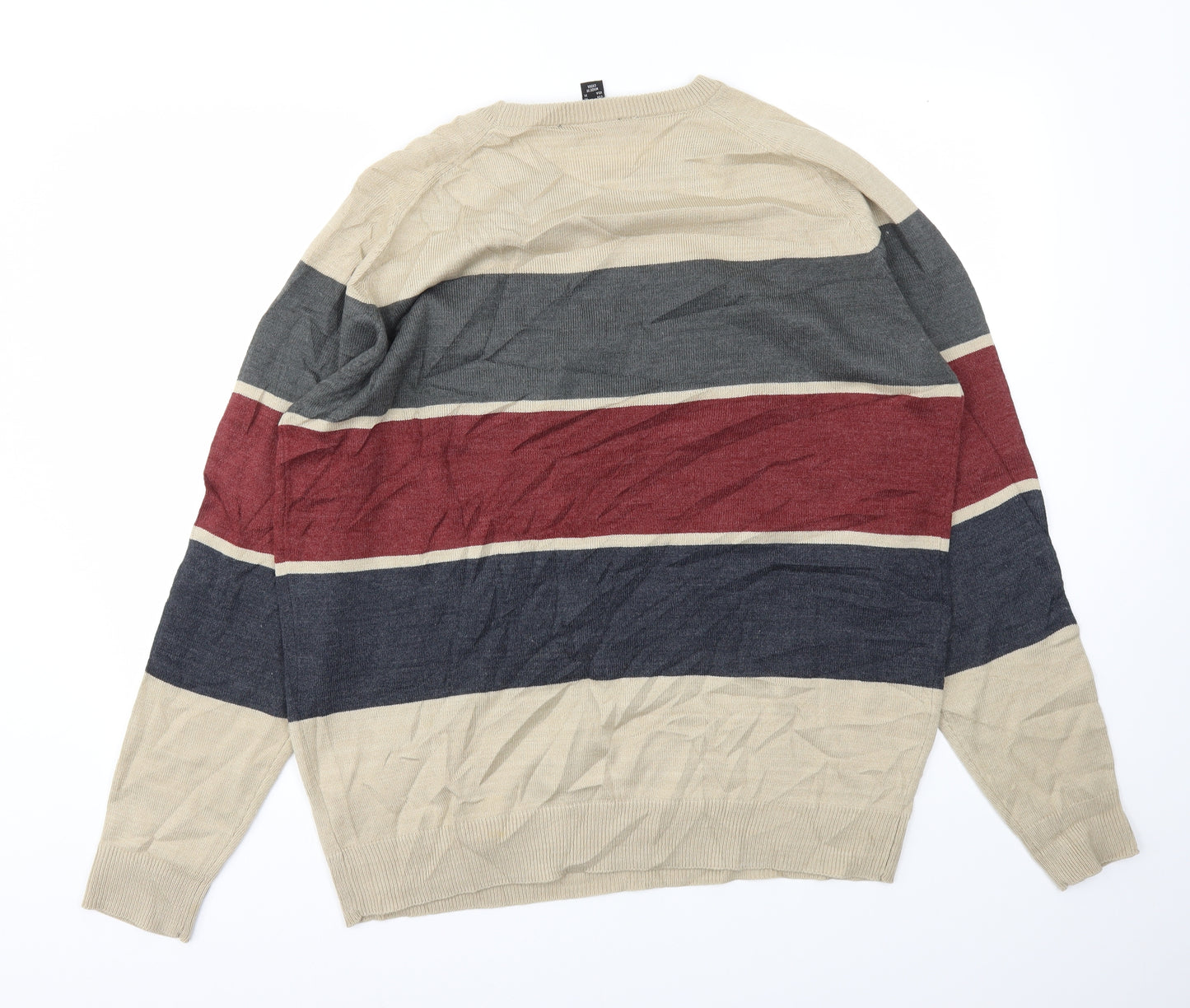 Cedar Wood State Mens Multicoloured Striped  Pullover Sweatshirt Size XL