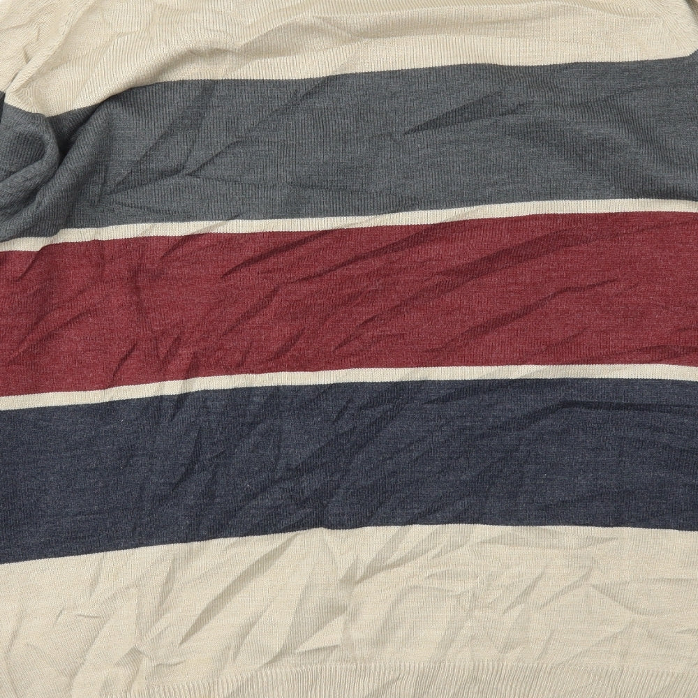 Cedar Wood State Mens Multicoloured Striped  Pullover Sweatshirt Size XL