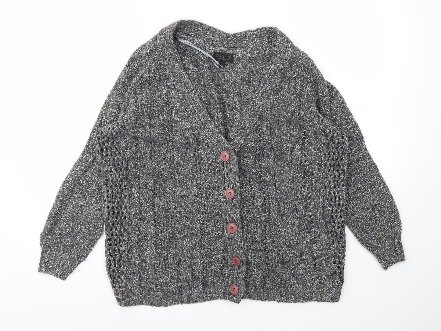 Topshop Womens Grey   Cardigan Jumper Size 8
