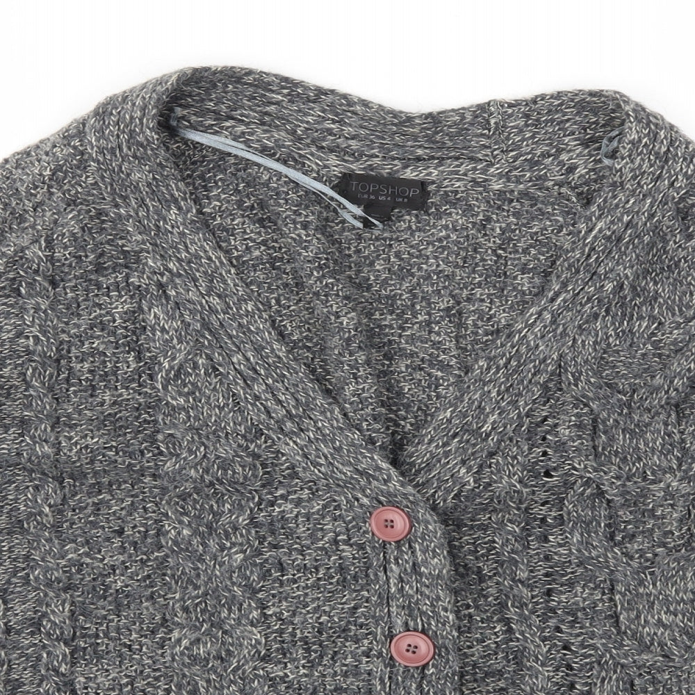 Topshop Womens Grey   Cardigan Jumper Size 8