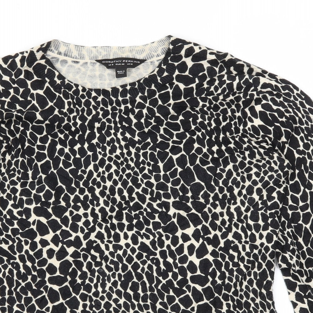 Dorothy Perkins Womens Multicoloured Animal Print  Basic T-Shirt Size 12