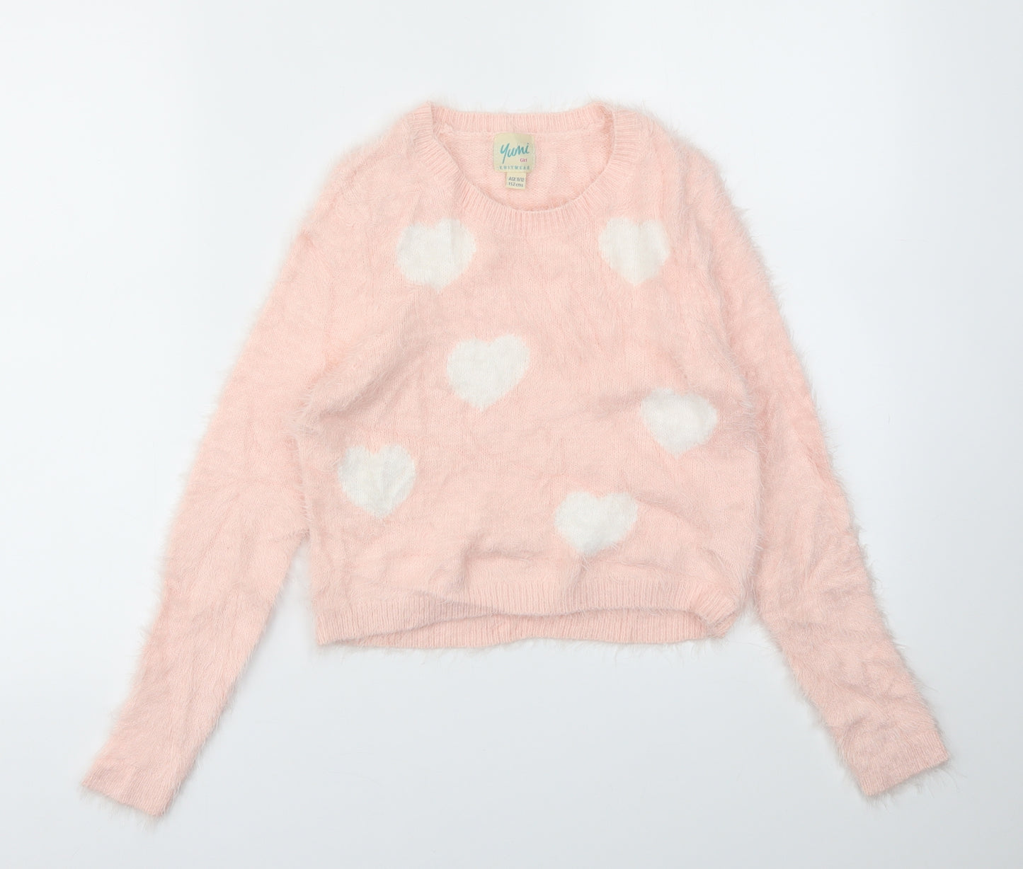 Yumi Girls Orange   Pullover Sweatshirt Size 11-12 Years