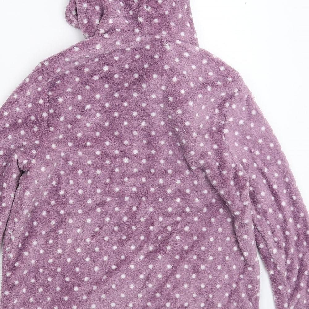 Tesco Womens Purple Polka Dot Fleece Top Pyjama Top Size 12  - Disney