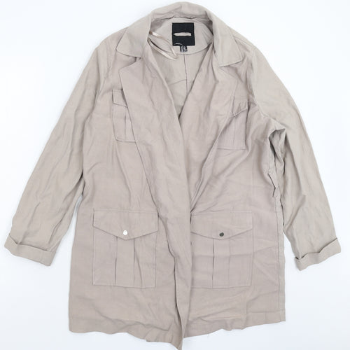 Preworn Womens Grey   Pea Coat Coat Size 14