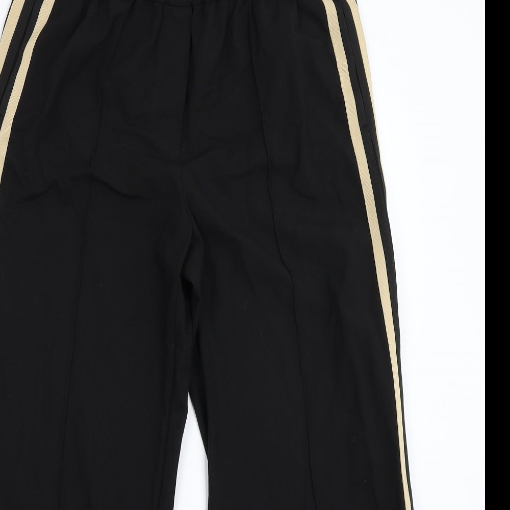 Marks and Spencer Womens Black Striped  Trousers  Size 12 L27 in