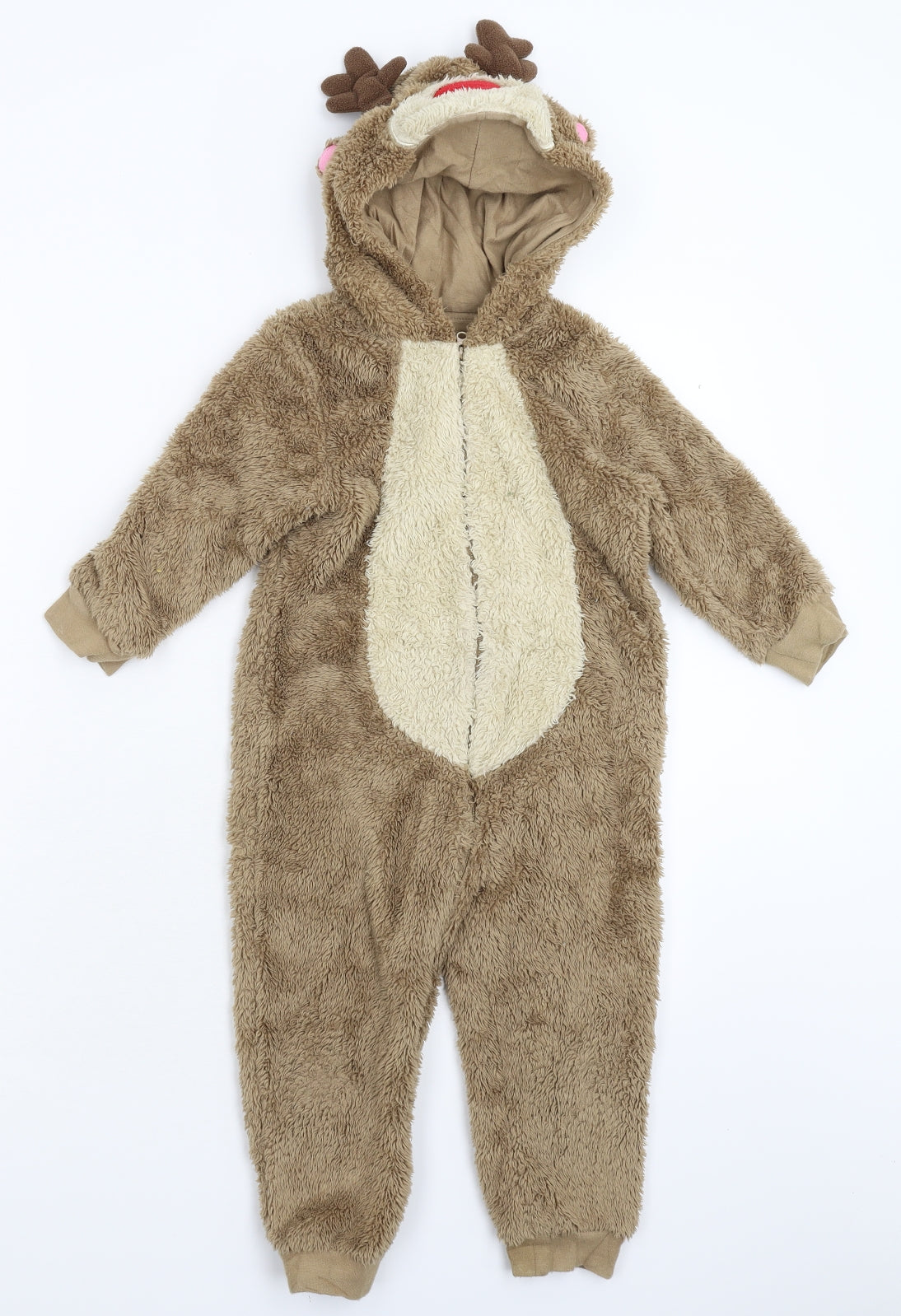 Merc Boys Beige Solid Fleece  One Piece Size 3-4 Years