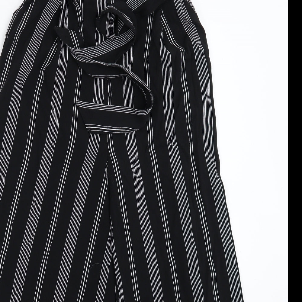 New Look Womens Black Striped  Cropped Trousers Size 10 L23 in