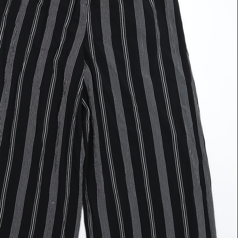 New Look Womens Black Striped  Cropped Trousers Size 10 L23 in