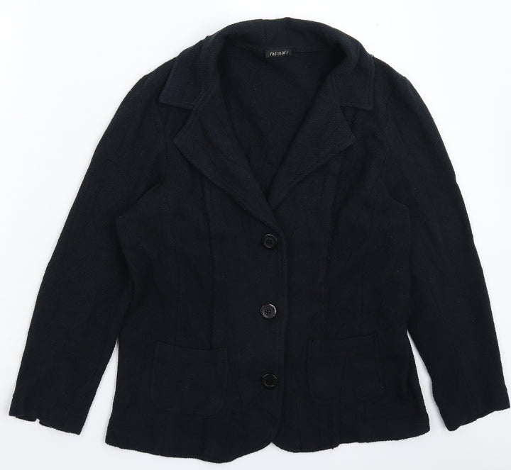monari Womens Black Jacket Blazer Size 10