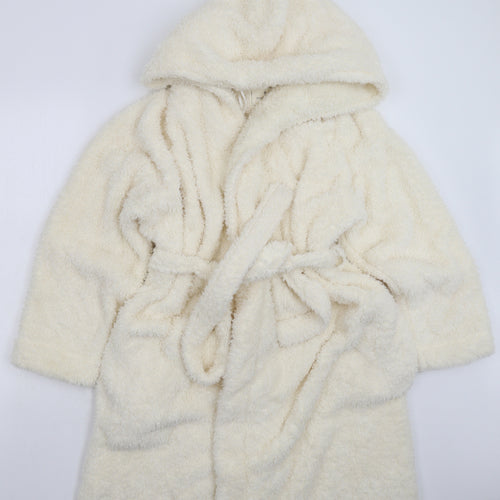 Day Dream Womens White Solid Fleece Kimono Robe Size L