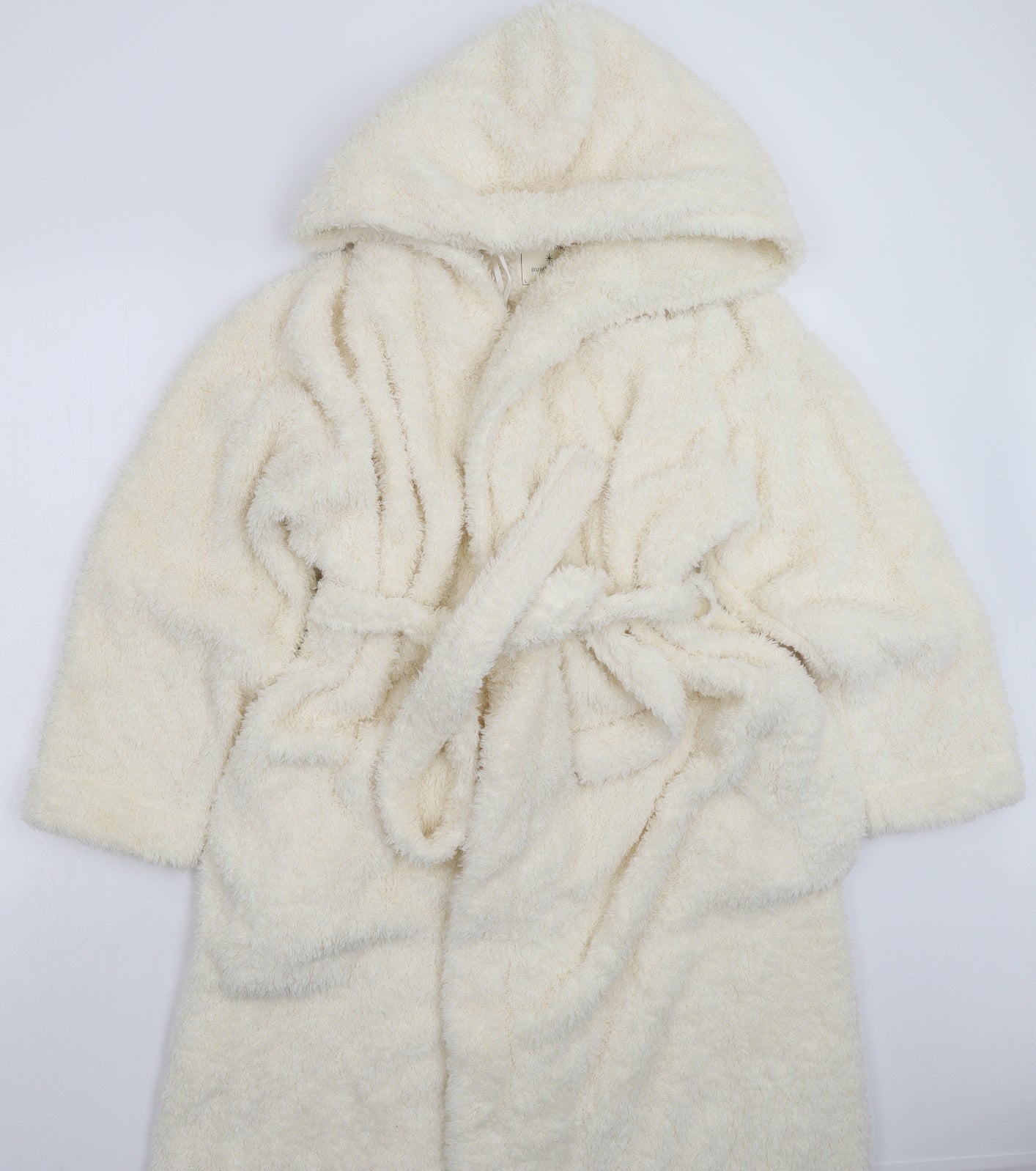 Day Dream Womens White Solid Fleece Kimono Robe Size L