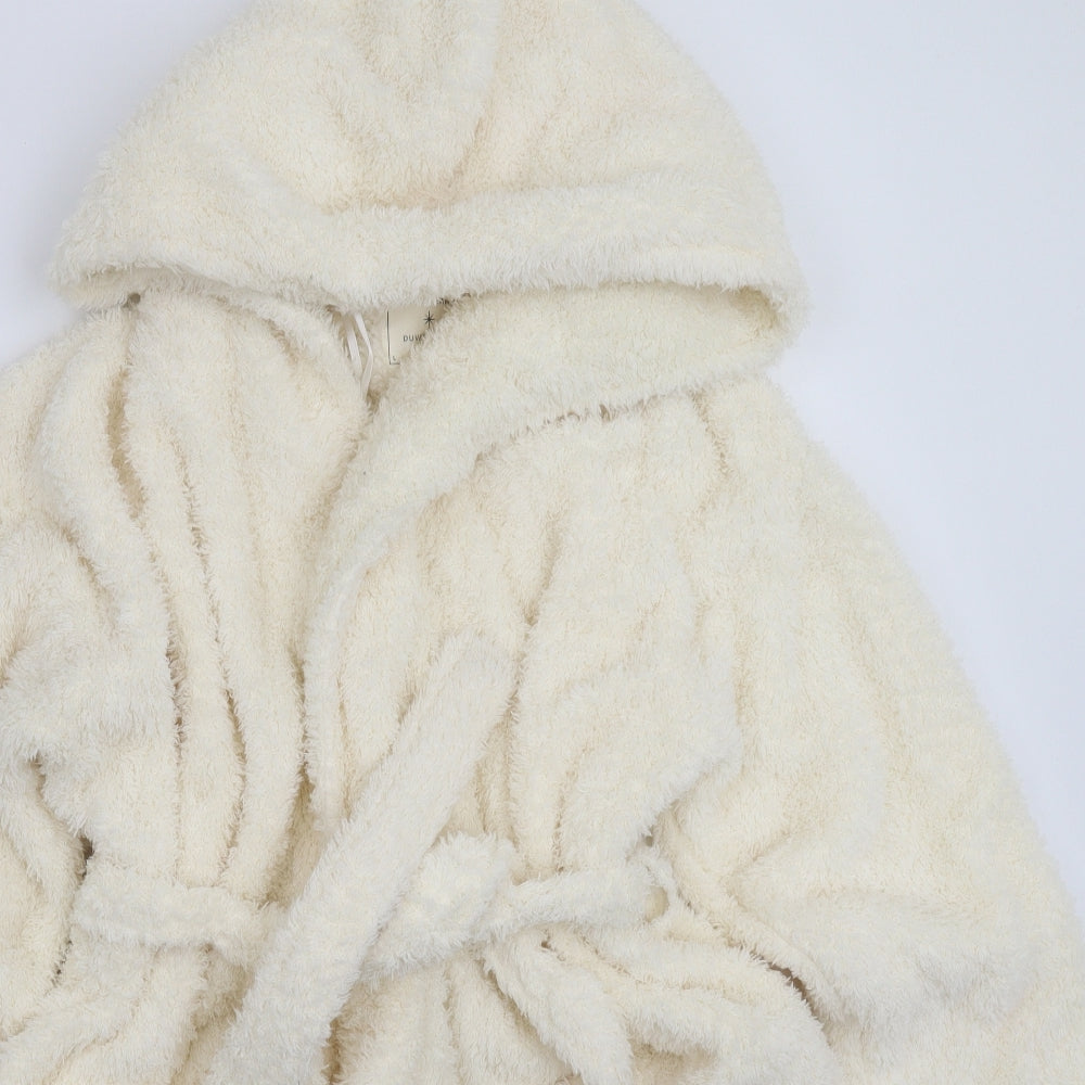 Day Dream Womens White Solid Fleece Kimono Robe Size L