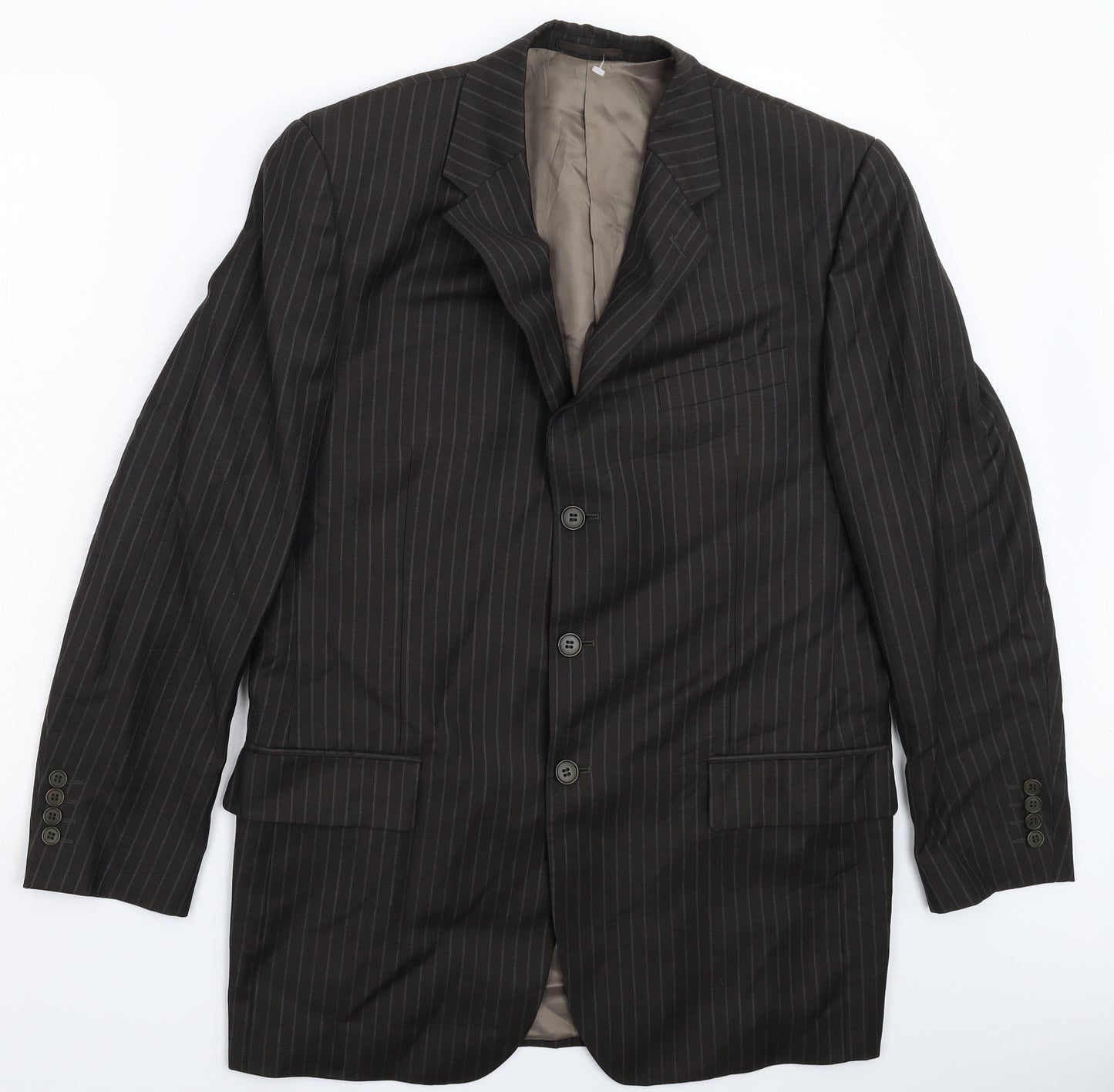 Austin Reed Mens Black Striped  Jacket Suit Jacket Size 42