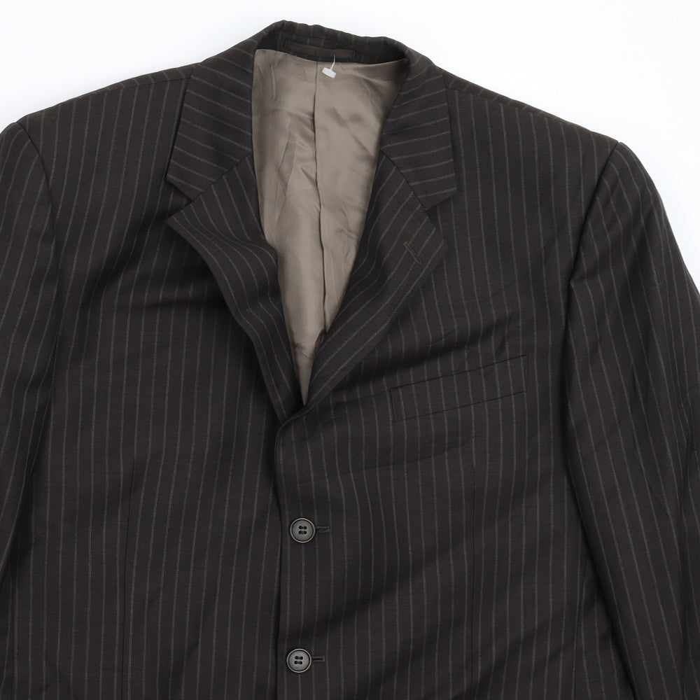 Austin Reed Mens Black Striped  Jacket Suit Jacket Size 42