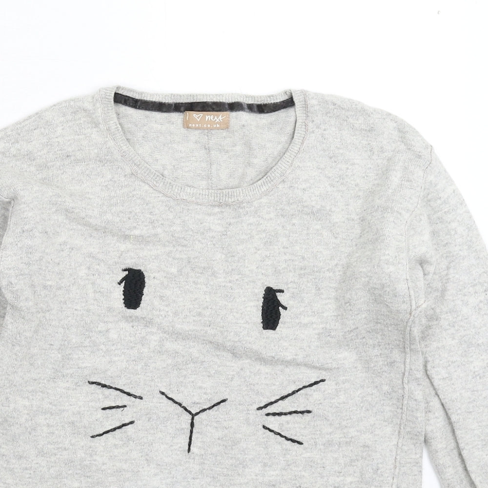 NEXT Girls Grey  Knit Pullover Jumper Size 11-12 Years