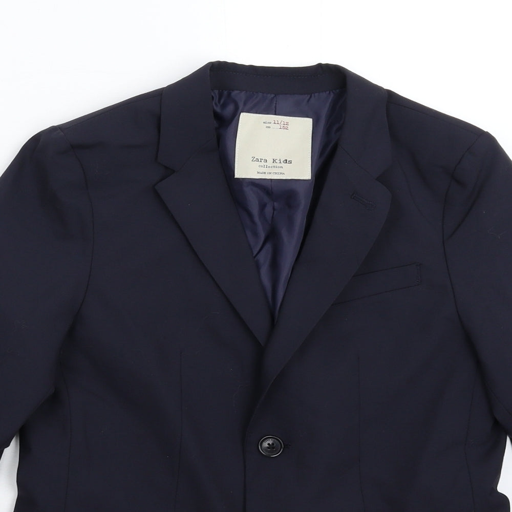 Zara Boys Blue   Jacket Blazer Size 11-12 Years  - Suit